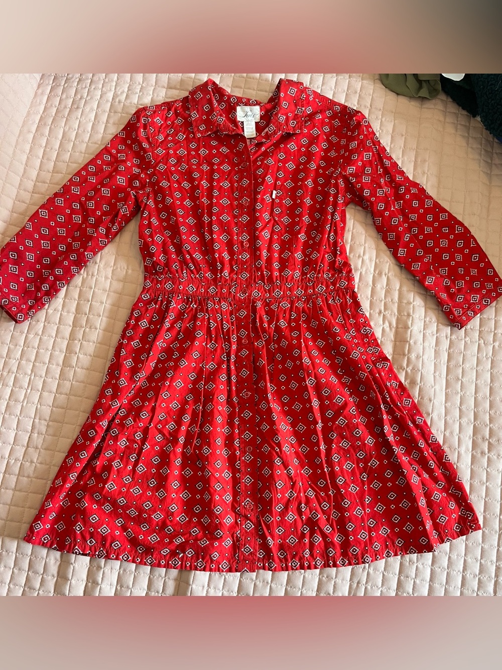 Levi's Red Cotton Western Button-Front Mini Dress